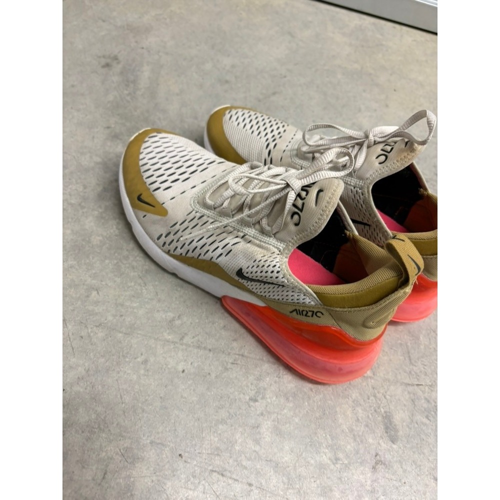 Nike Air Max 270 Women Beige Gold Pink Air Cushion Running Shoes